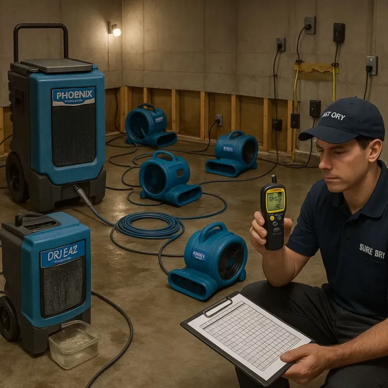 Structural Drying and Dehumidification process in Monongahela, PA